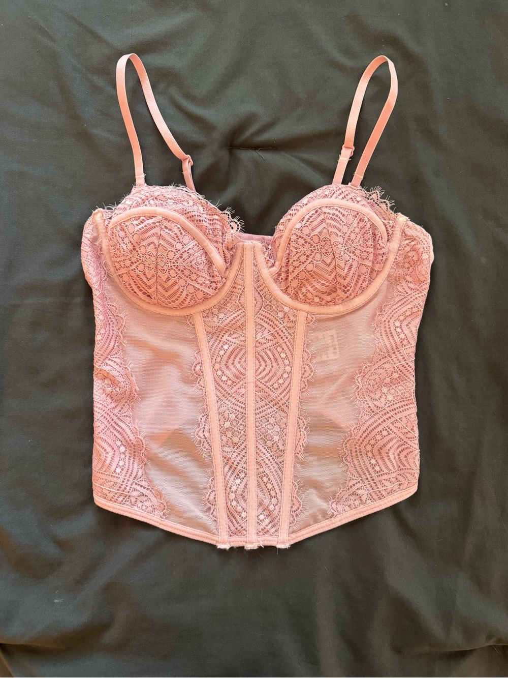 Garage Pink Lace Bustier Corset Top